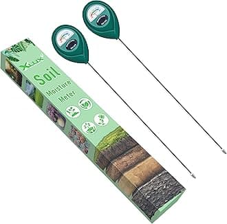 Long Probe Deep Use Soil Moisture Meter, Water Monitor Indicator Sensor, Hygrometer for Outdoor Indoor Large Pot Plants, Flower, Gardening, Farming, 2 Pack