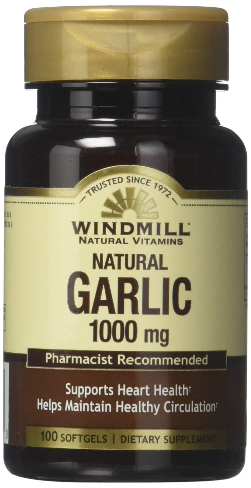 Windmill Odorless Garlic Oil 1000 mg Soft gels - 100 ea