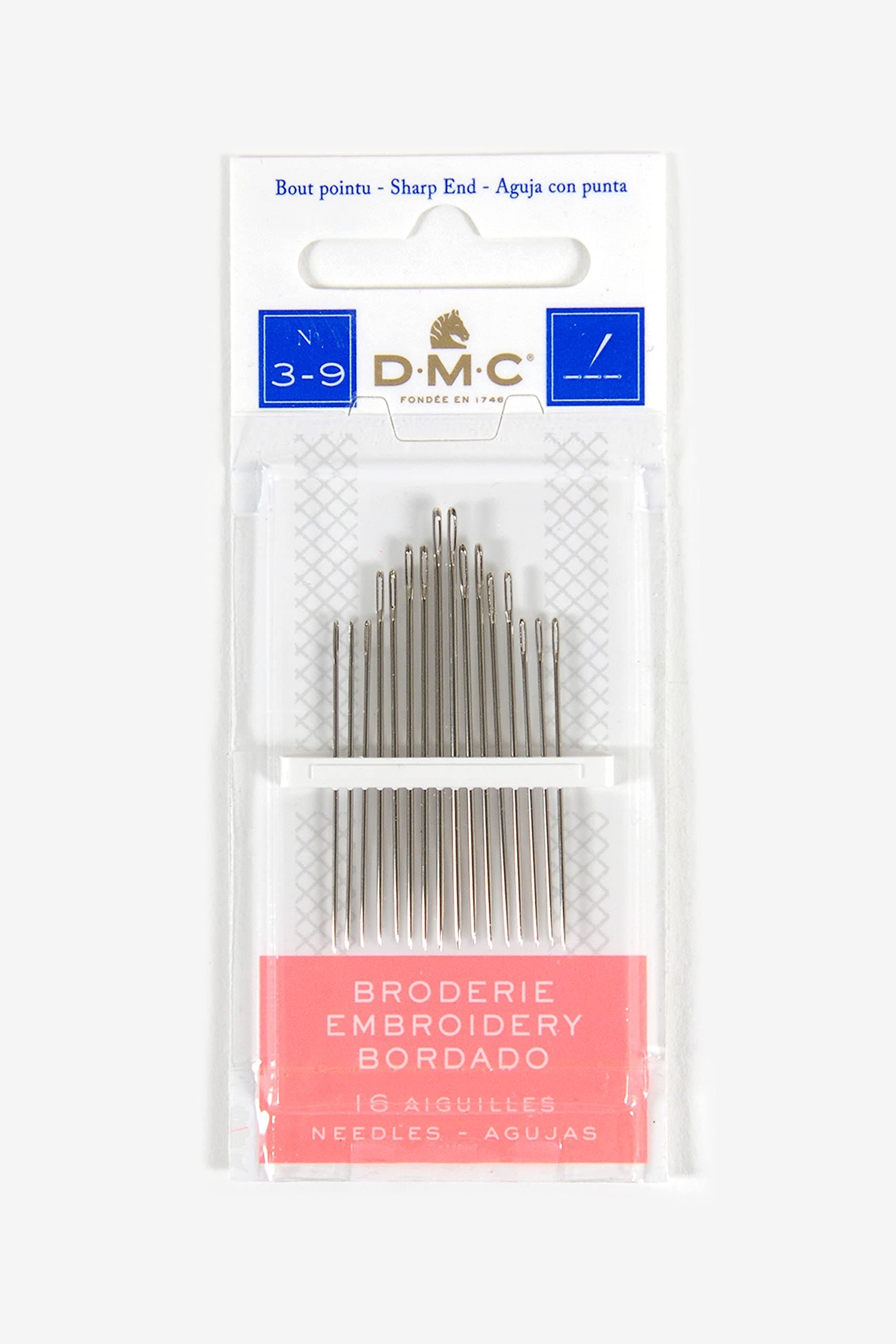 DMC 1765-3/9 Embroidery Hand Needles, 15-Pack, Size 3/9