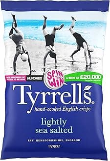 Crisps LIGHTLY SEA SALTED 150g Sharing Bag - Hand-cooked & spun for an exquisite fresh taste. No artificial ingredients (No artificial flavour, colours or MSG)
