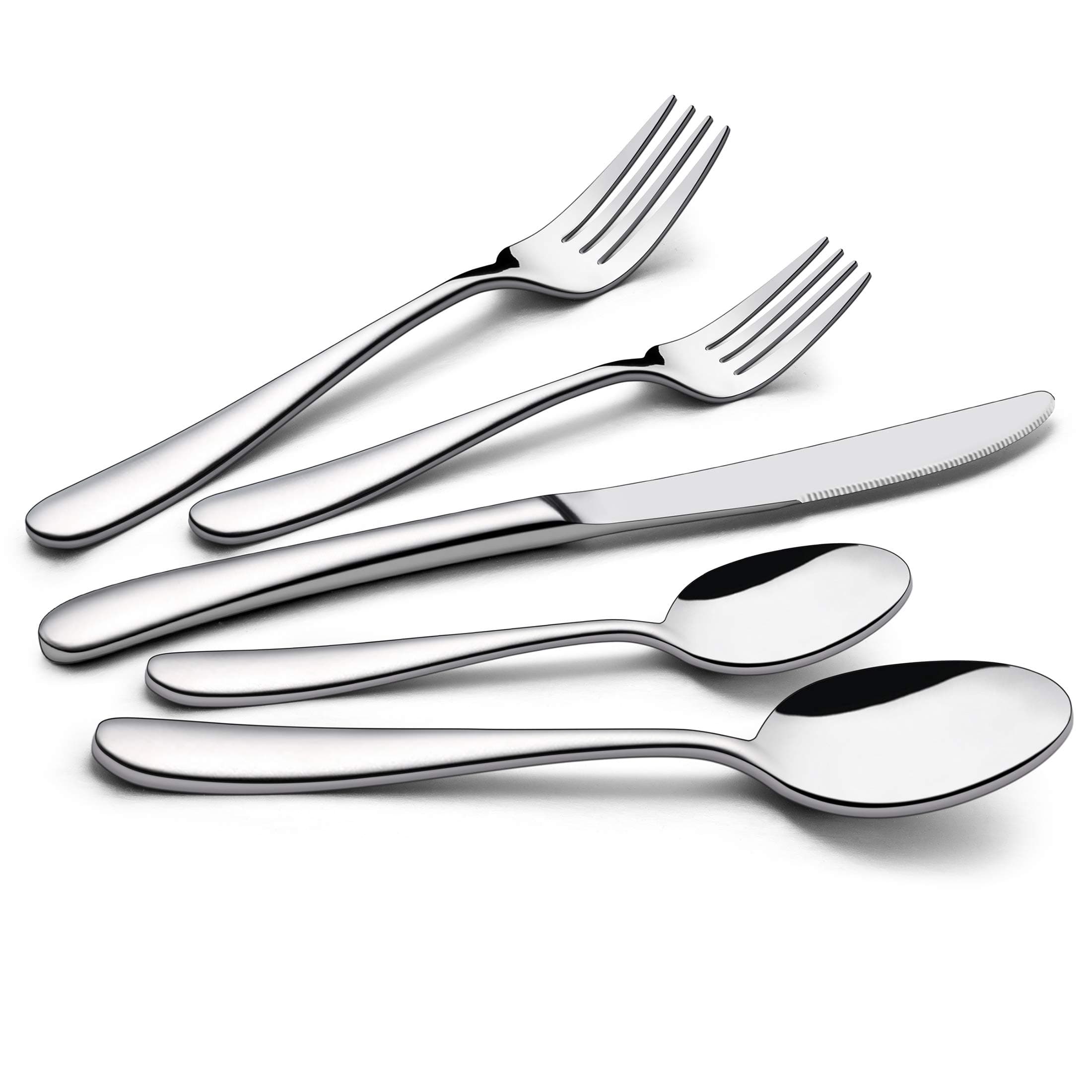 LIANYU 60-Piece Heavy Duty Silverware Set, Stainless Steel Flatware Cutlery Set for 12, Heavy Weight Eating Utensils Tableware, Mirror Finished, Dishwasher Safe