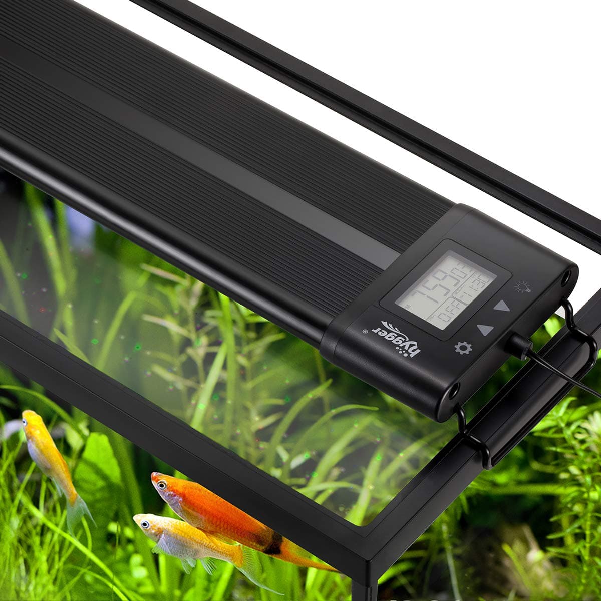 Auto On Off 30-36 Inch LED Aquarium Light Extendable Dimable 7 Colors Full Spectrum Light Fixture for Freshwater Planted Tank Build in Timer Sunrise Sunset
