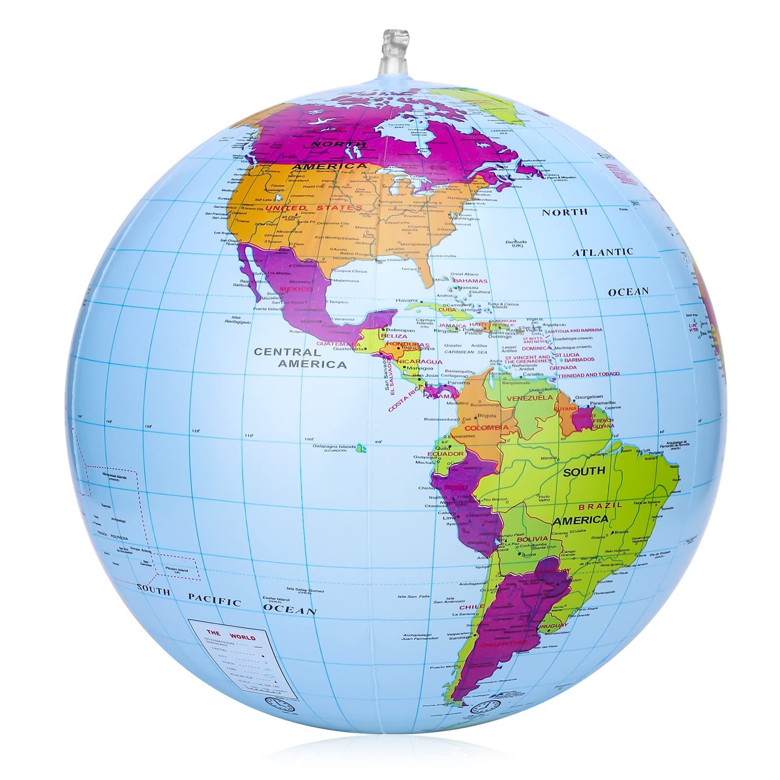 Inflatable Global World Globe 38cm,Explore The World,Educational Geographic for School,Play and Educational Games