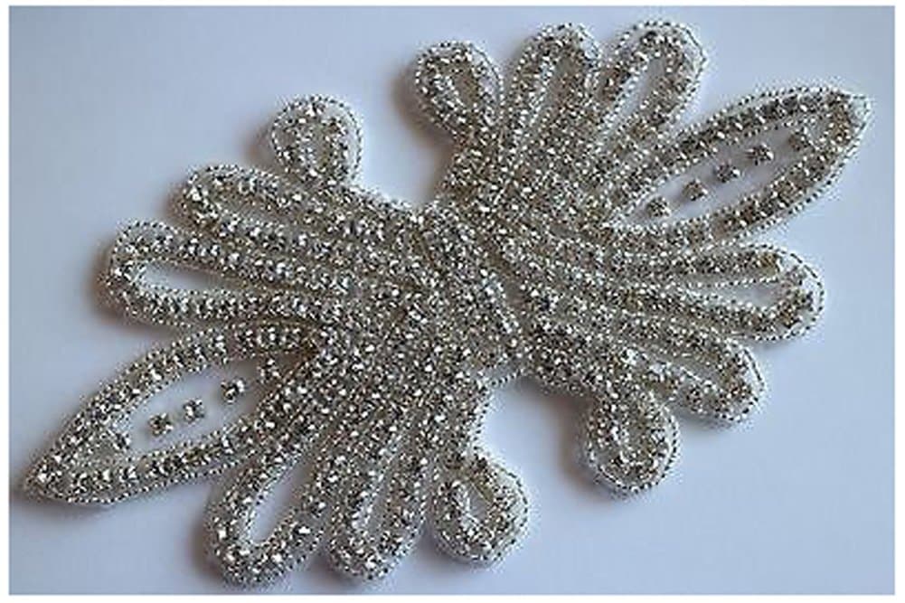 7.75" Sew On Rhinestone Applique Wedding or DIY Sash