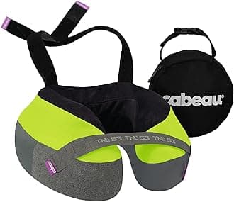 – Cabeau The Neck's Evolution, TNE S3 Travel Neck Pillow Memory Foam Airplane Pillow - Neck Pillow with Attachment Straps - 360-Degree Support for Travel, Home, Office, and Gaming - (Vegas Neon)