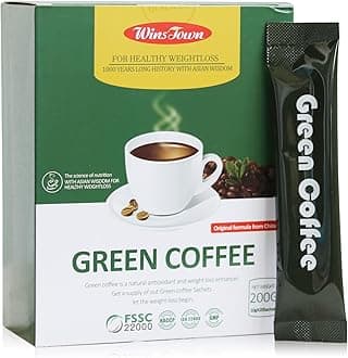 Slimming Green Coffee, 200g Natural Diet Supplement for Healthy Weightloss, 20 Sachets