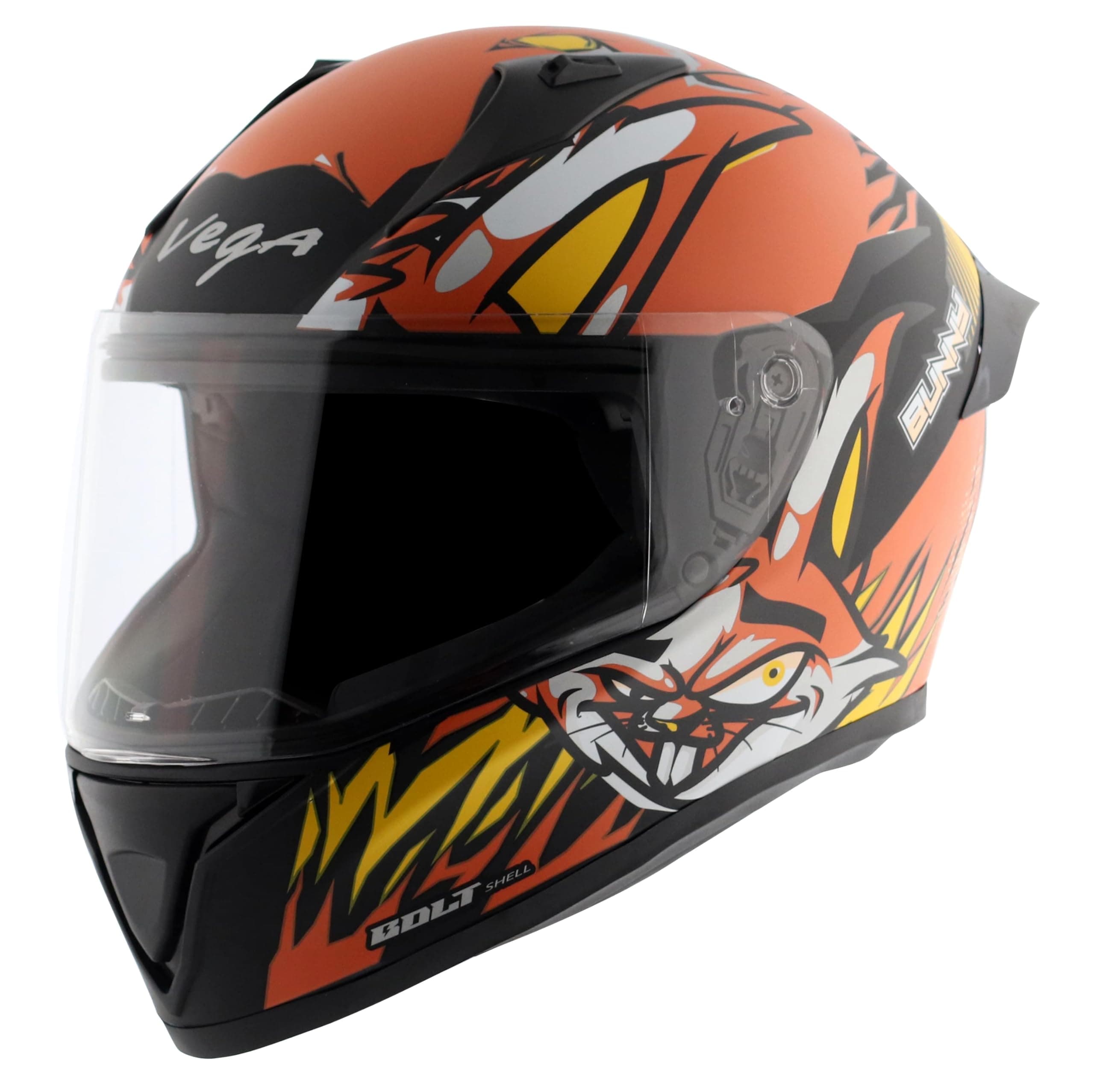 Vega Bolt Bunny Dull Black Orange Helmet-M