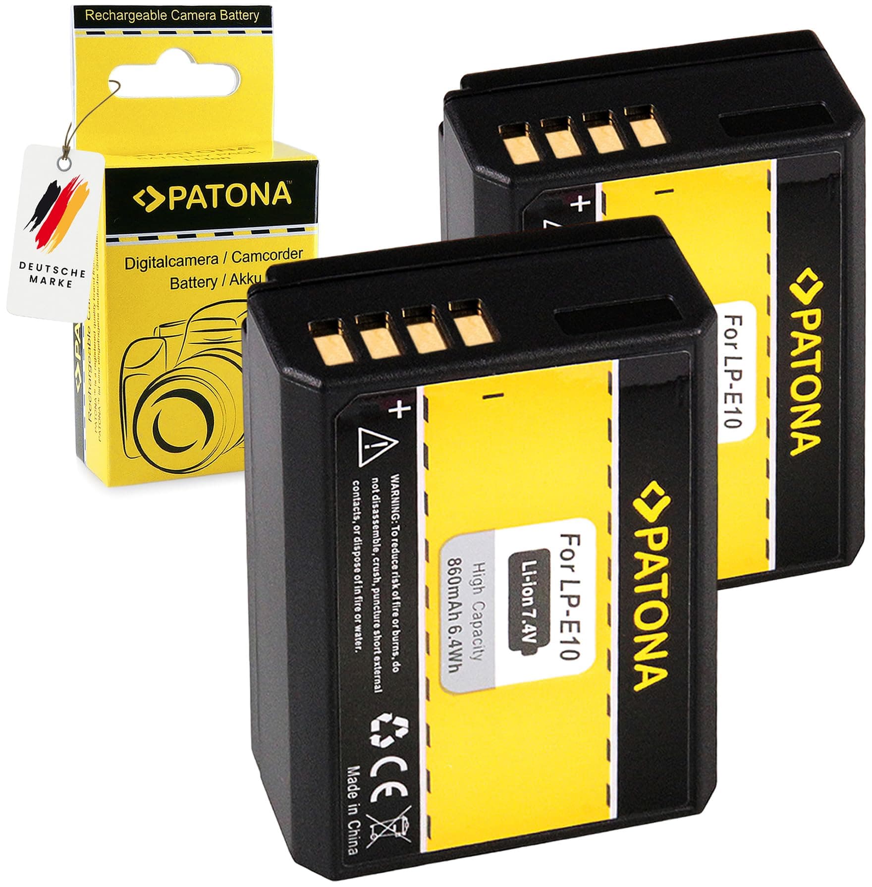 PATONA2x Battery LP-E10 compatible with Canon EOS 1100D 1200D Rebel T3 T5