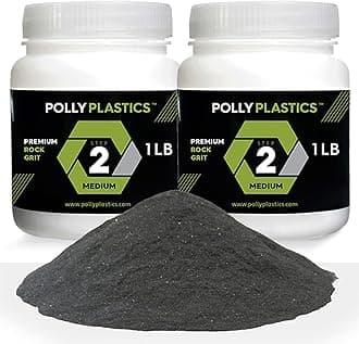 Polly Plastics Rock Tumbler Media Grit Refill, 2 lb Medium 180/220 Silicone Carbide Grit, Stage 2 for Tumbling Stones (2 Pack)