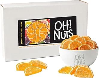 Oh! Nuts Orange Jelly Fruit Slices Sugar Candy - 5 LB Bulk Bag - Traditional Old Fashioned Chewy Gummy Sweet Confectionery - Gluten-Free, Kosher Certified Pareve (150 CT)
