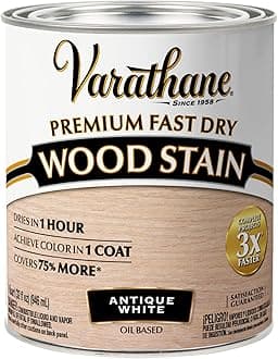 Rust-Oleum Varathane 297424 Premium Fast Dry Wood Stain, Antique White, (Quart/946ml)
