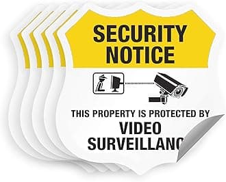 SmartSign “Protected by Video Surveillance” Security Notice Decal Set | Five Pack of 2.75"x3.25" EG Reflective Adhesive Labels, Made in USA