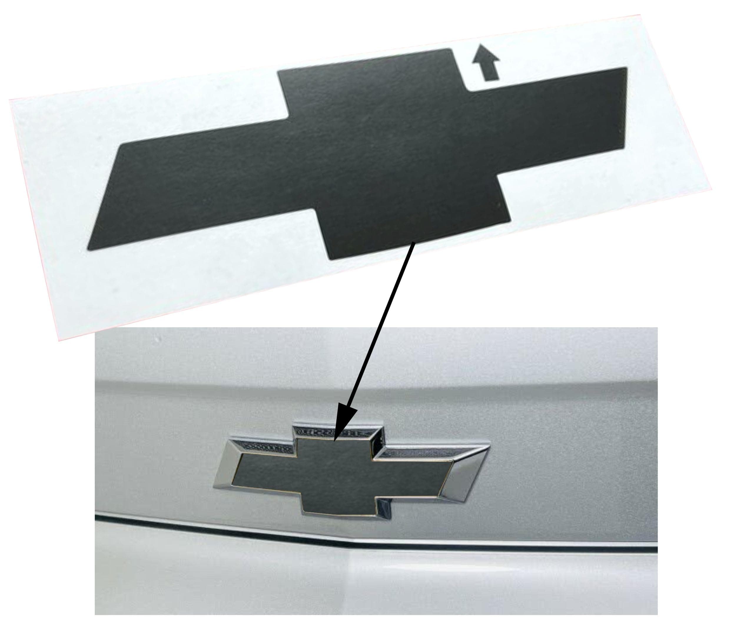 Rear Bowtie Emblem Overlay Decal Sticker - Fits 2010-2013 Camaro LS, LT, RS, SS - (Color: Flat Black)