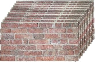 3D Wall Panels Brick Effect - Cladding, Stone Look, Styrofoam Facing for Living Room, Kitchen, Bathroom, Balcony, Bedroom, Back of Counter | Stone Bridge (10 x Panels) - Covers 53 sq ft