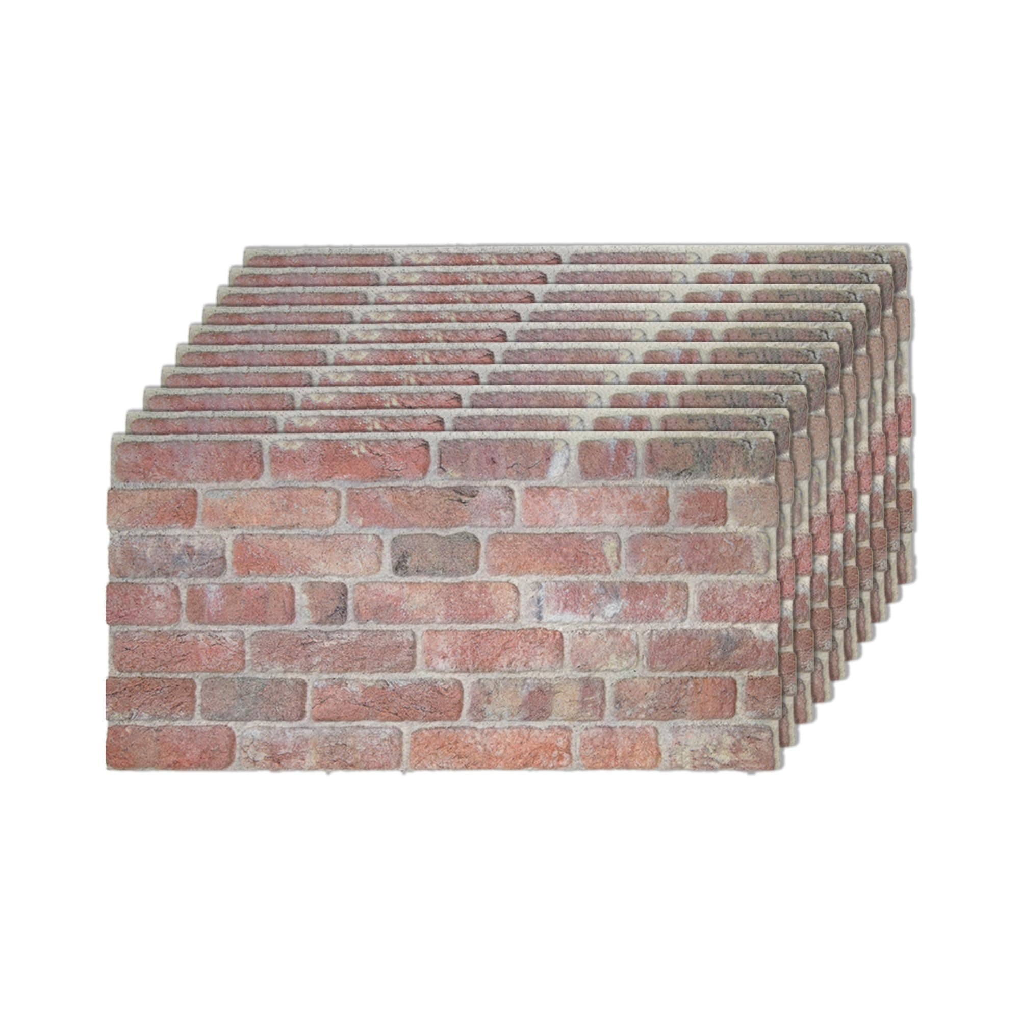 IZODEKOR 3D Wall Panels Brick Effect - Cladding, Stone Look, Styrofoam Facing for Living Room, Kitchen, Bathroom, Balcony, Bedroom, Back of Counter | Stone Bridge (10 x Panels) - Covers 53 sq ft