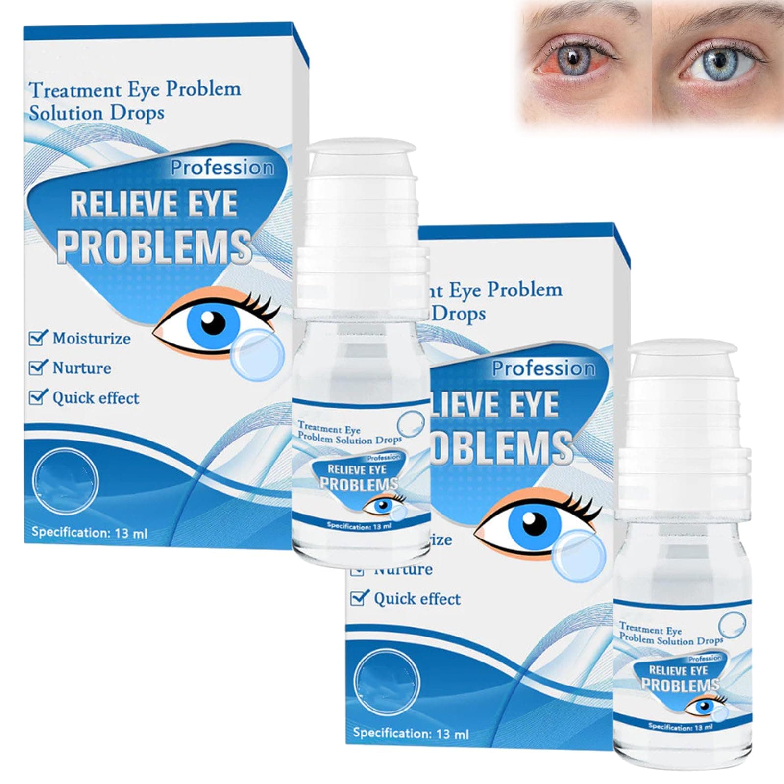 Ourlyard Eye Drops for Treating Vision Issues,Ourlyard Lubricant Eye Drops,Redness Eye Relief Eye Drops,Red Eye Hydrating Comfort Redness Relief and Lubricant Eye Drops (2 pcs)