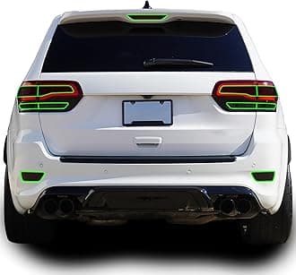 BOGAR TECH DESIGNS Tinted Taillight Hawk Eye Third Brake Rear Bumper Reflector Light Overlay Tint Covers Compatible with Jeep Grand Cherokee 2014-2021, Dark