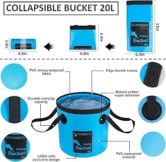 AUTODECO 38Pcs Car Wash Detailing Kit Cleaning Kits with Foam Gun Sprayer Collapsible Bucket Drill Brush Large Wash Mitt Towels Complete Interior Exterior Car Washing Supply Set Blue