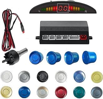 Parking Sensor Kit Backup Sensor Kit Reverse Sensor for Car 18 Color Options for Probes Adjustable Alarm Volume Professional Sensore de Reversa para Carro Safe Driving Assistant（Blue）
