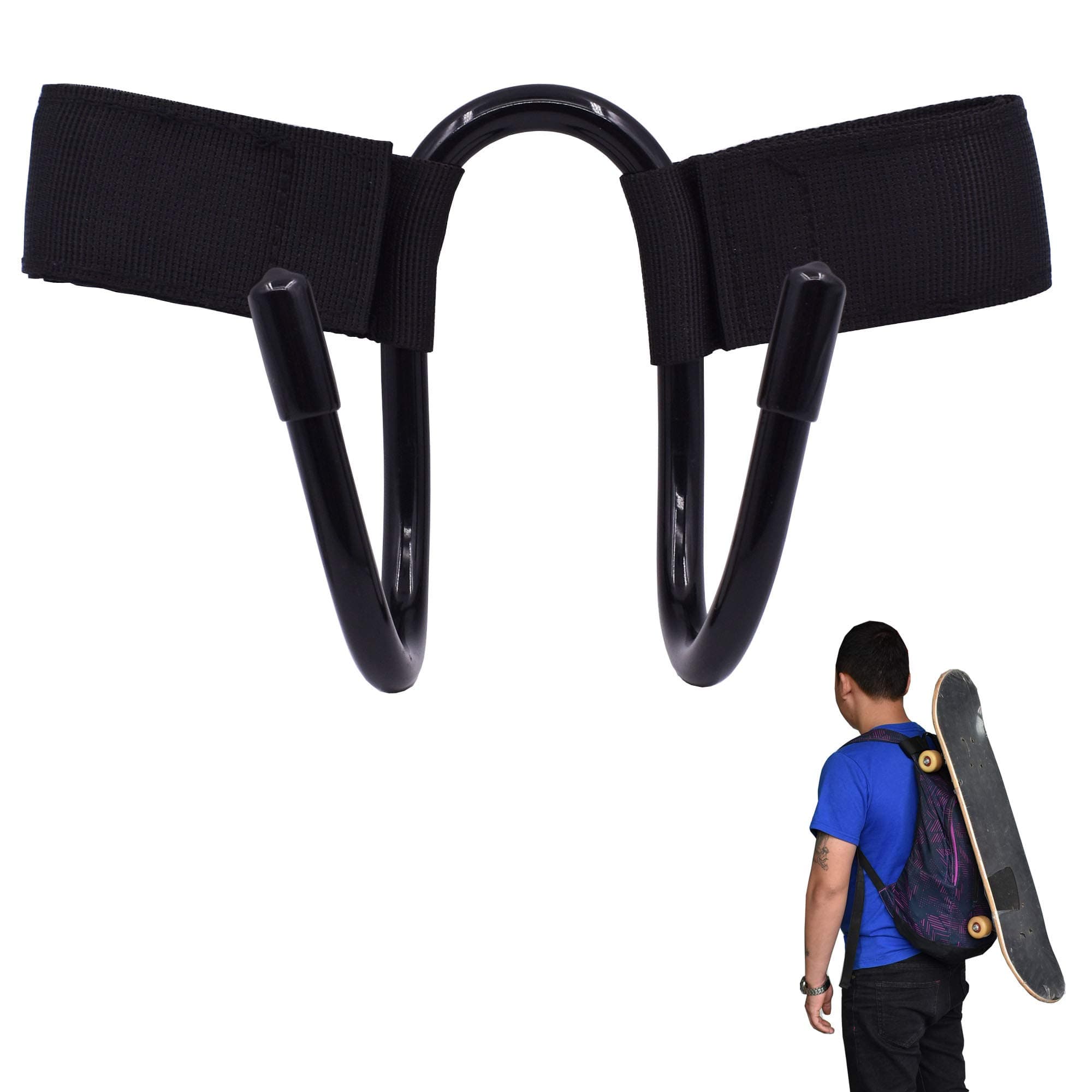 YYST Backpack Attachment Carrier Hanger Rack Hook Holder for Carrying Mini Cruiser, Cruiser Board,Skateboard - Fit Most Backpacks - Easy to Use - No Backpack