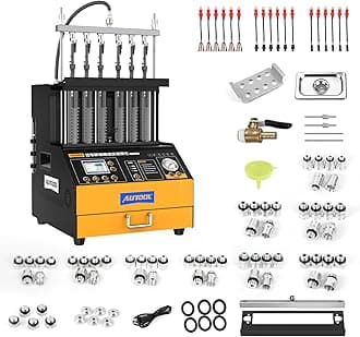 - Fuel Injector Cleaner and Tester Machine, Ultrasonic Fuel Injection Cleaner 6 Cylinder for GDI, EFI, FSI, 12V/70V/120V, Color Display, 67.63oz Cleaning Tank, 3 Cleaning Functions 12 Test Modes