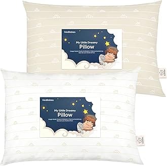 Pack of 2 Toddler Pillows 33 x 45 cm - Soft Organic Cotton Pillow Children - Toddler Pillow for Sleeping - Small Children's Pillow - Children's Pillow for Toddlers - Children's Pillow (City Cars)