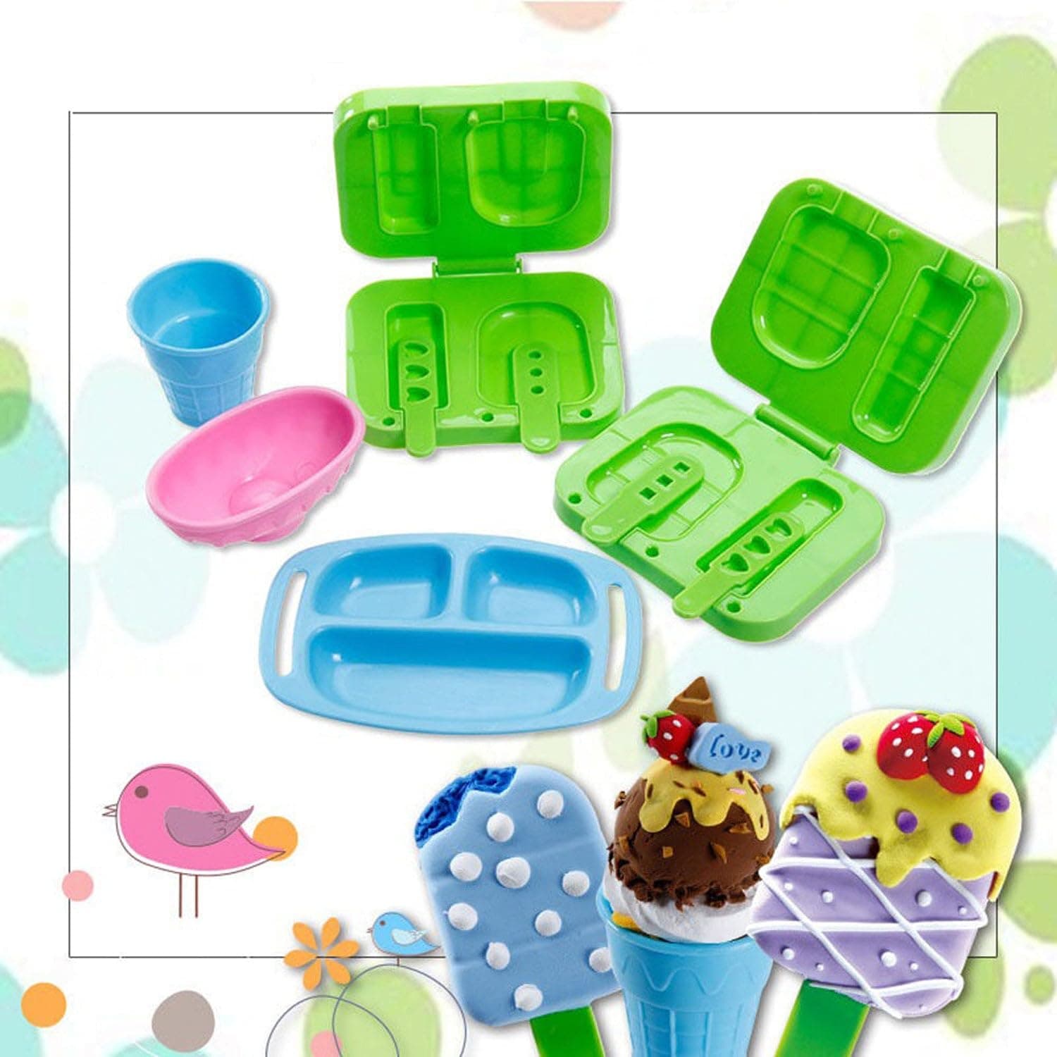 FITTO Non-Dry 5D Modeling Clay Dough In Popsicle - Educational Toy for Kids' Creative Play