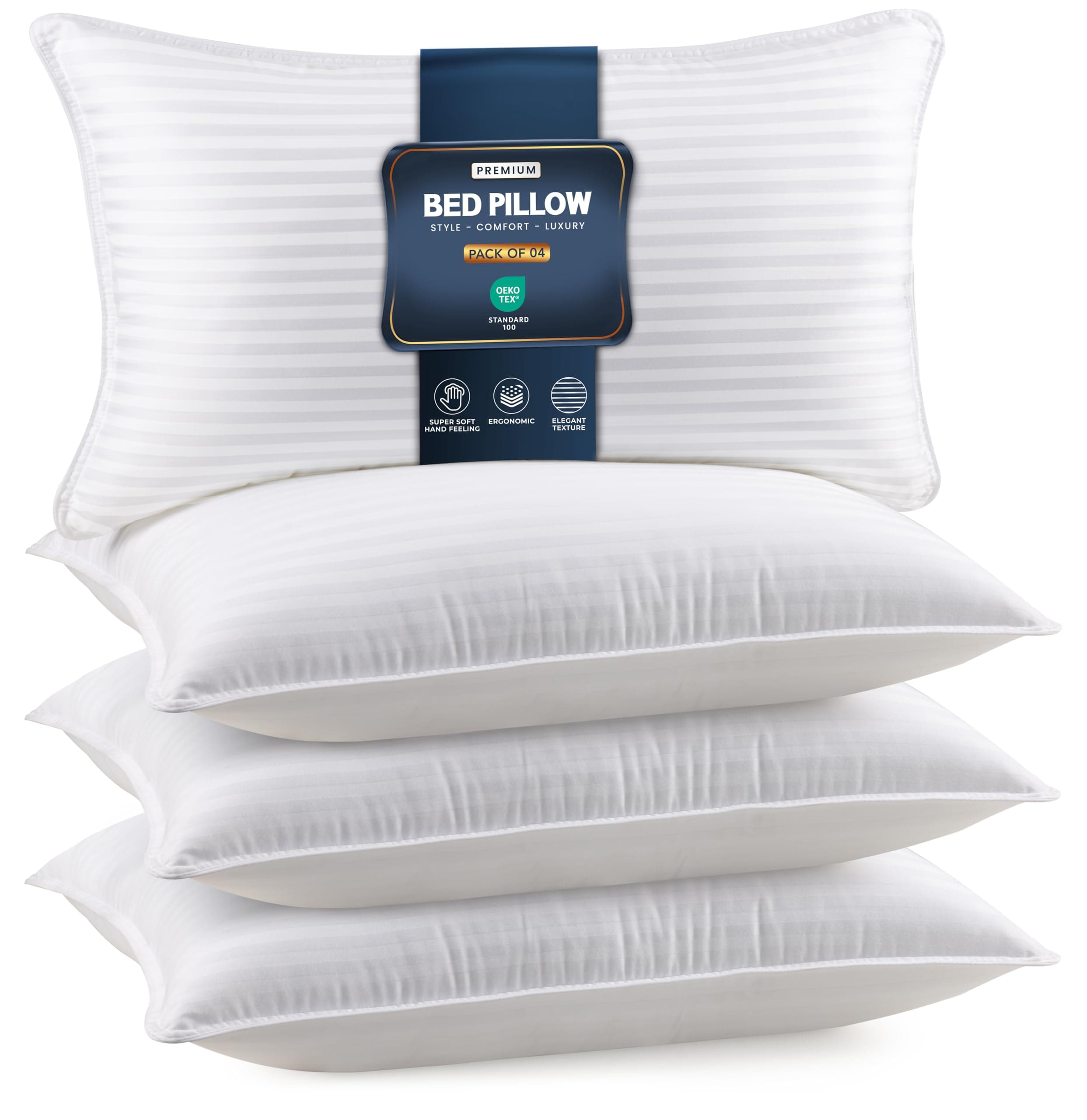Utopia Bedding Bed Pillows King Size Set of 4 (White), Down Alternative Pillows for Sleeping, Cooling Hotel Quality Pillow Set for Back, Stomach or Side Sleepers