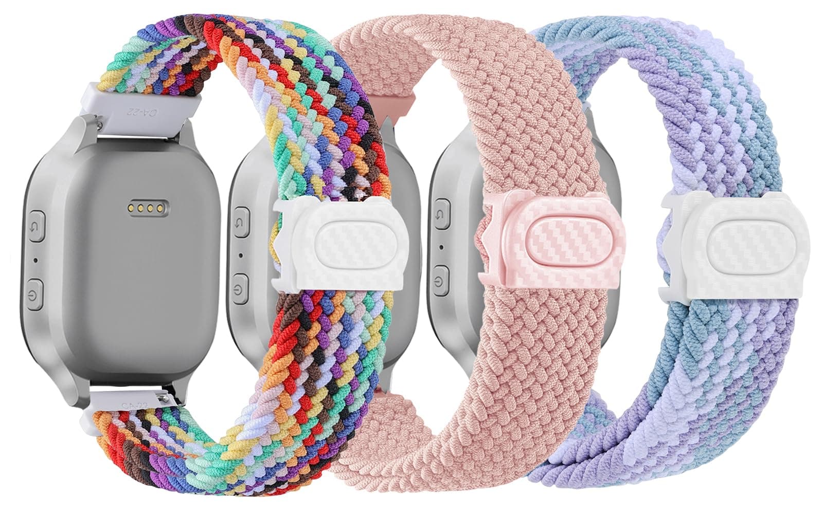 Braided Bands Compatible with Gizmo Watch 3 2 1/Gabb watch 3e 3 2 1/SyncUP Kids Watch/Cosmo JrTrack, 20mm Soft Breathable Adjustable Replacement Bands for Boys Girls