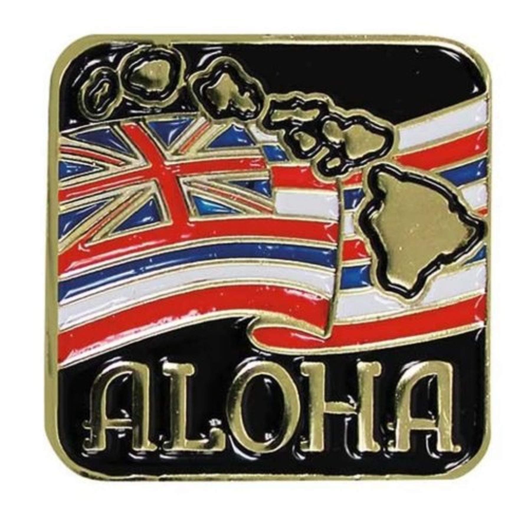 Islander Hawaiian Lapel or Hat Pin Aloha State Flag Red, White One Size