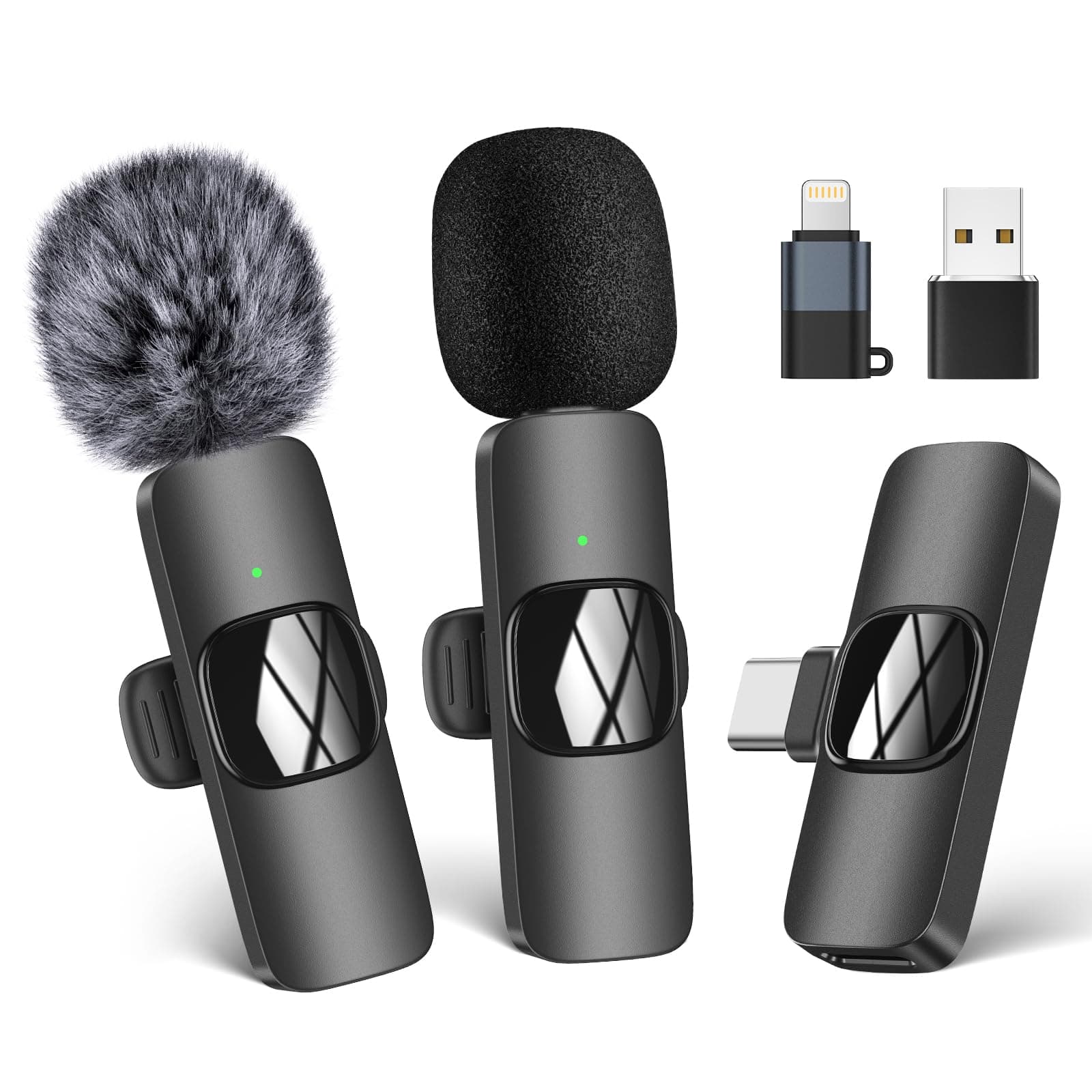 Wireless Lavalier Microphone for iPhone - iPad, Android Phone,Computer, Mini Lapel Mic with Noise Reduction and crystal sound for Video Recording, Vlogging, TikTok, YouTube