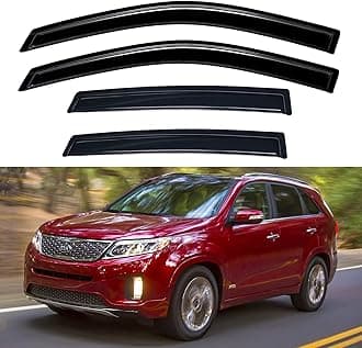 Window Visors Rain Guards for 2011 2012 2013 2014 2015 Kia Sorento, Out-Channel Window Vent Wind Deflectors Visors Shades for 11-15 Kia Sorento