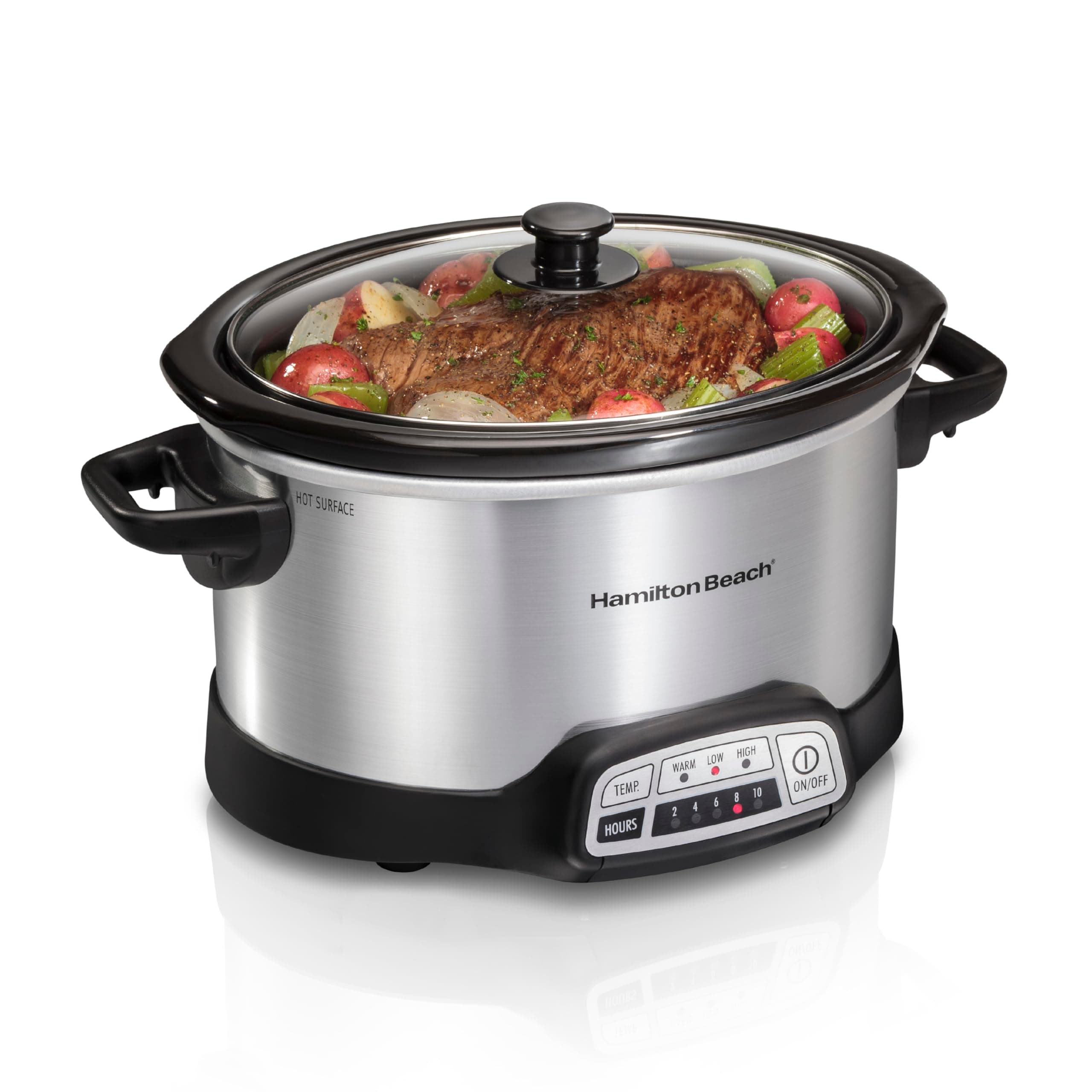 Hamilton Beach Programmable Slow Cooker with Flexible Easy Programming, 5 Coo...