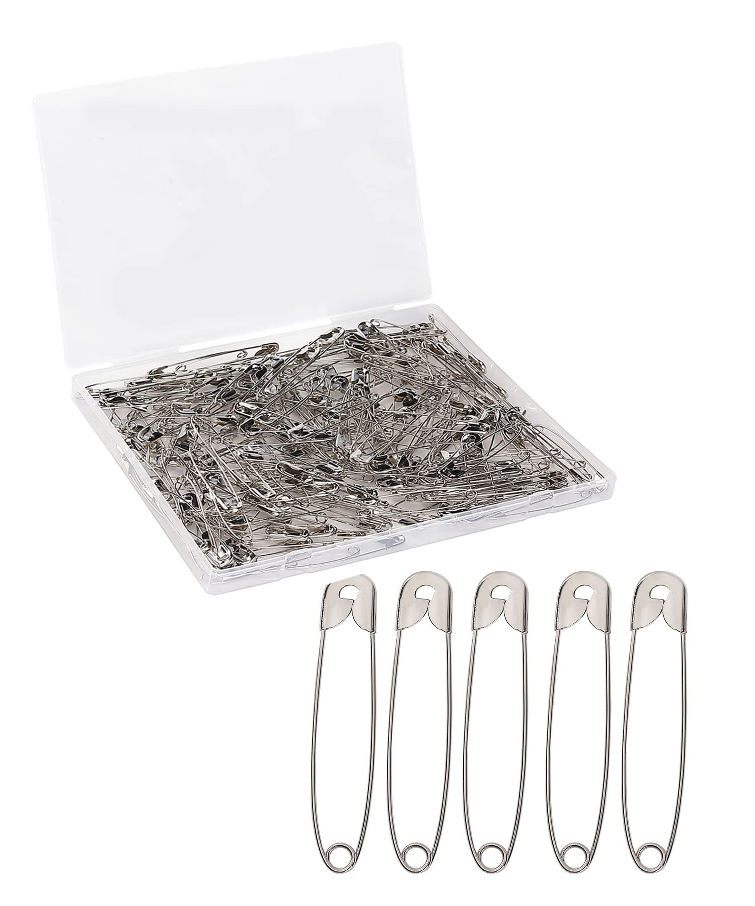 Mr. Pen Heavy Duty Safety Pins - 2 Inch, 200 Pack, Silver, Large, Bulk for Clothes
