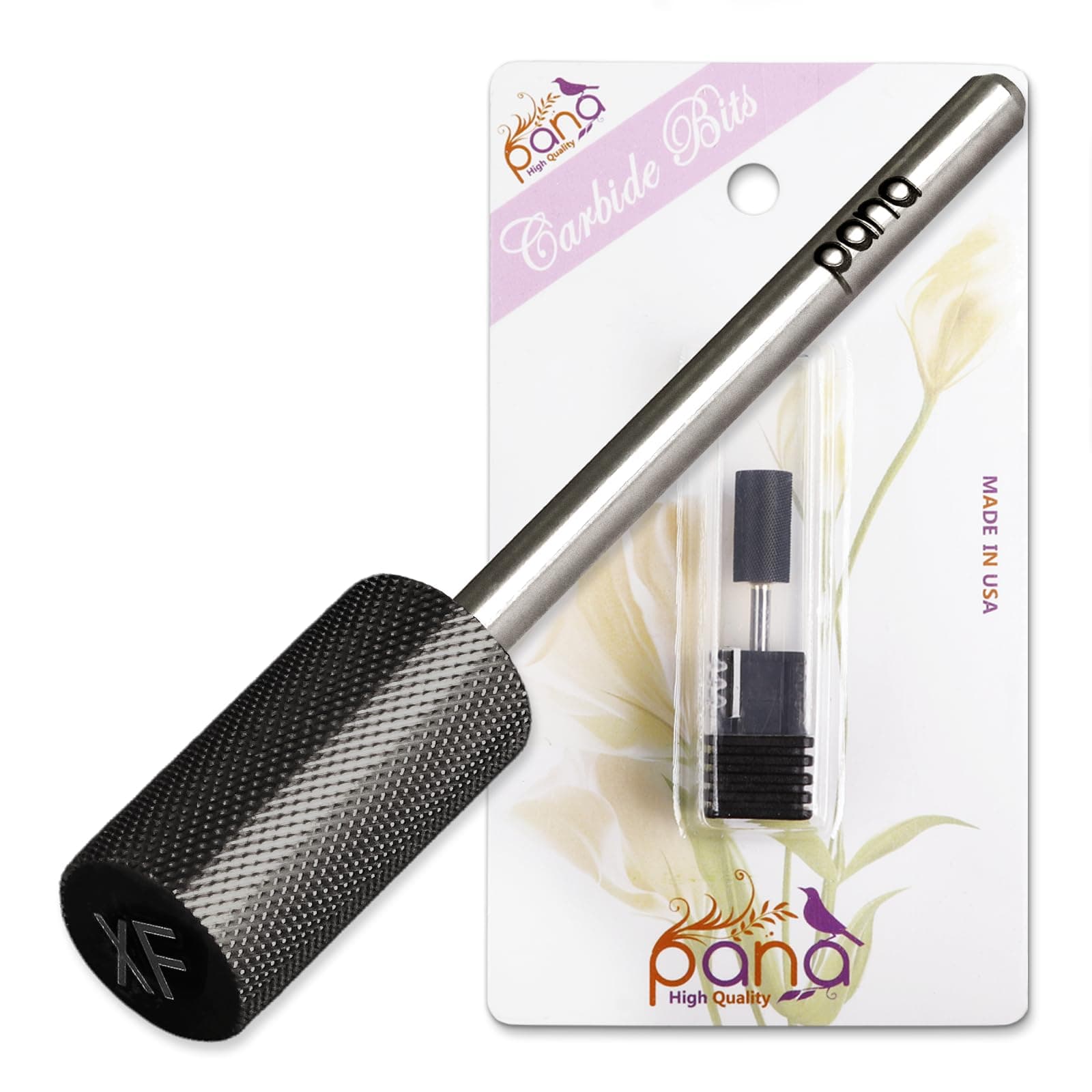 pana (Extra Fine, DLC Black) - Professional 0.2cm Shank Size - Flat Top Large Barrel Black Carbide Bit - Nail Drill Bit . Machine (Silver, Gold, DLC Black) (Extra Fine, DLC Black)