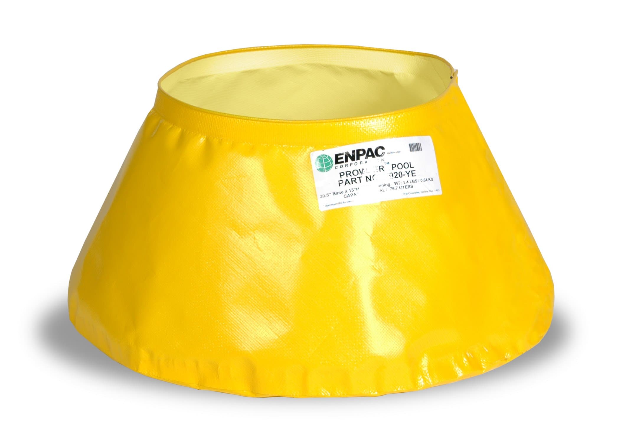 EnpacProwler Pop-Up Pool, 66 Gallon, Yellow, Durable, Cold-Rated, Foldable, Teardrop Design, Lightweight