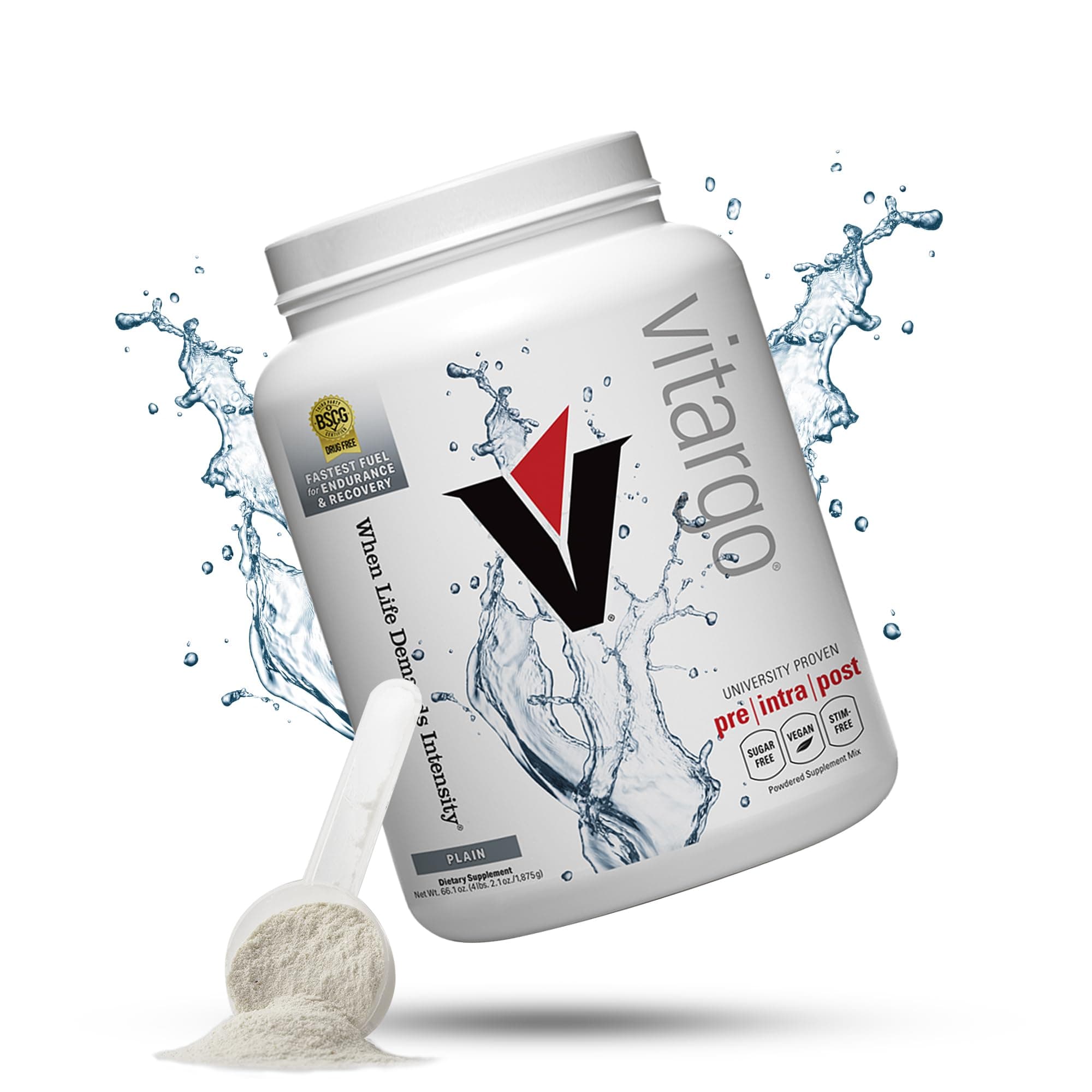 Vitargo Carbohydrate Powder, 2X Faster Absorbing, 4.4 LB Plain, Pre, Intra & Post, Sugar-Free Complex Carb Powder for Recovery, Endurance & Muscle Gain, Made in USA