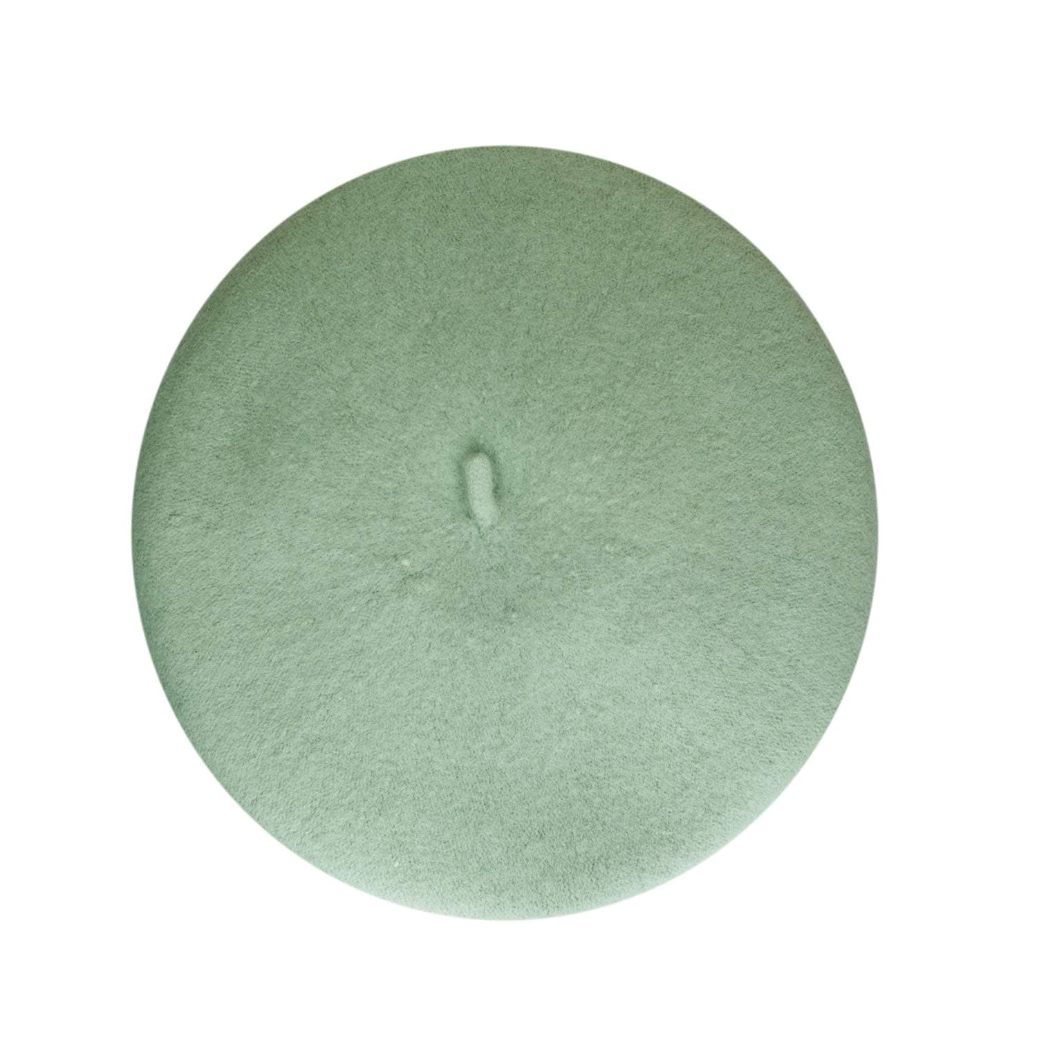 GlluttWomen Wool Beret Hat French Style Solid Color