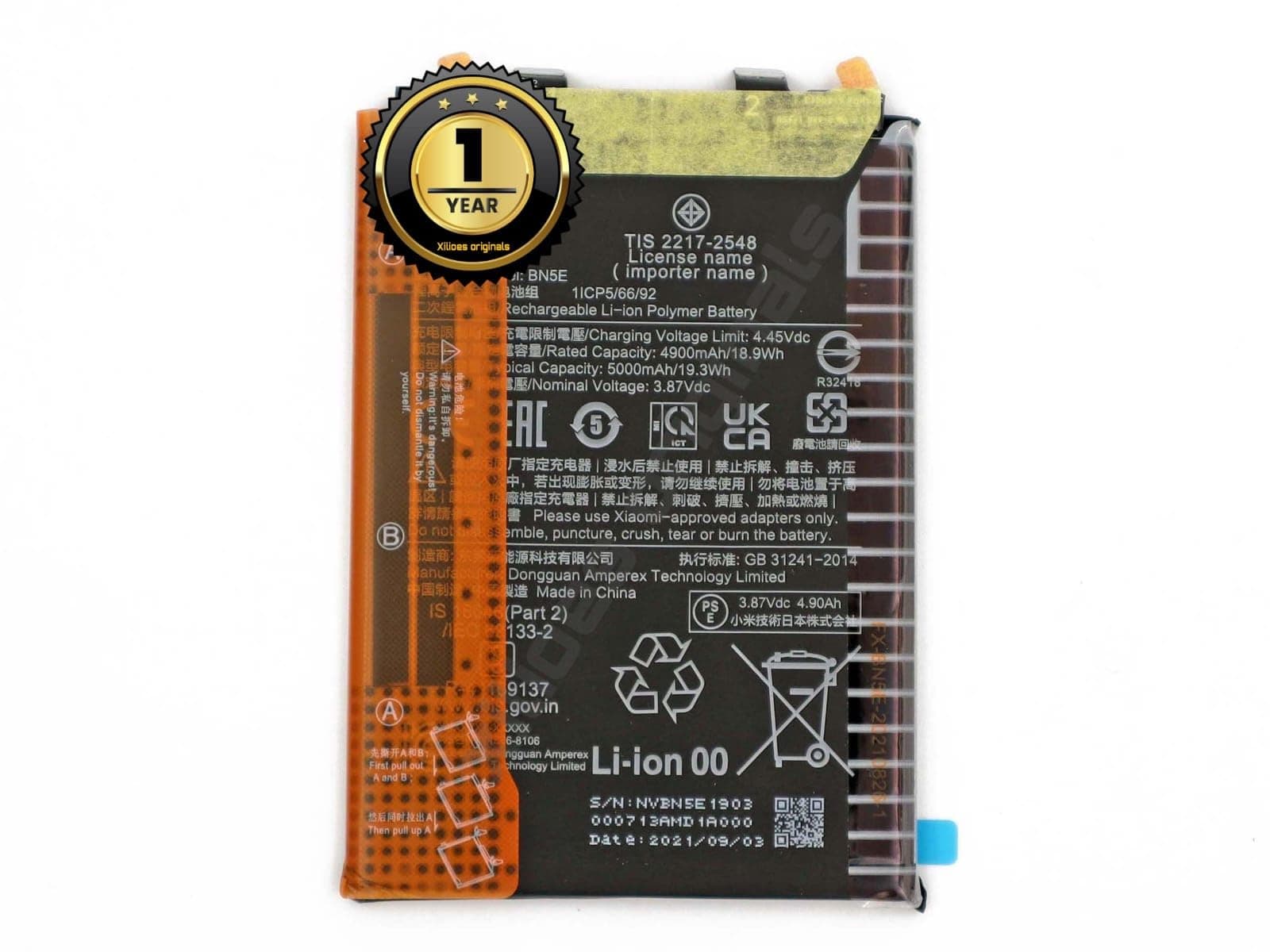 BN5E Battery for Redmi Note 11 Pro 5G 21091116I, 2201116SG / Poco X4 Pro 5G MZB0AWFIN 5000mAh Battery with 1 Year Warranty** (B269)