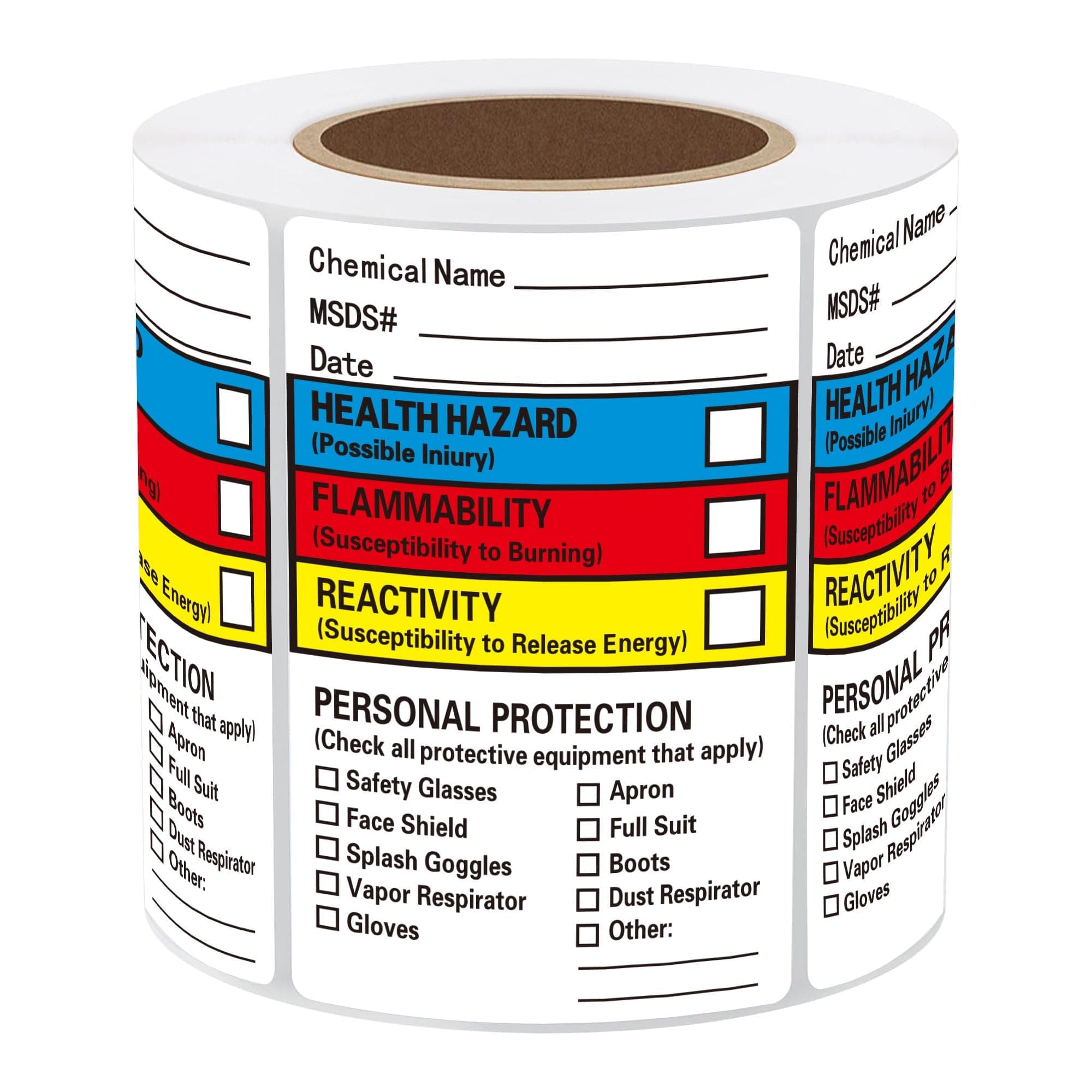 SDS Stickers/MSDS Stickers for Chemical Safty Data 2 X 3 Inches - Chemical Identifying and Labeling Sticker Decals - 250 HIMG Write-in Labels