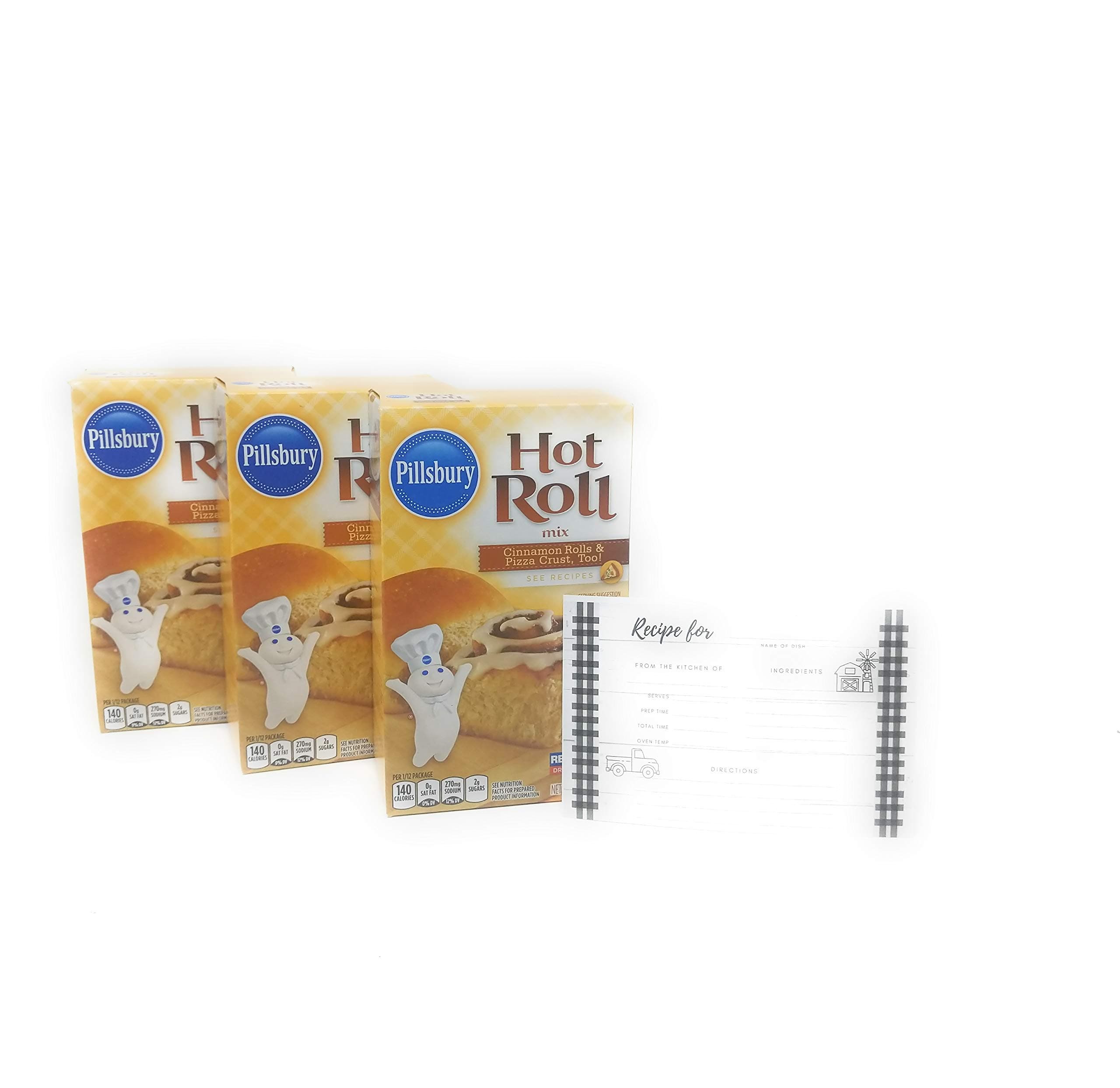 JFSPillsbury Hot Roll Mix Bundle - 3 x 16 Oz Boxes of Pillsbury Speciality Hot Roll Mix, Hot Roll Mix Pillsbury, Bundled with Recipe Card