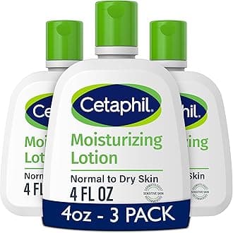 Cetaphil Face & Body Moisturizer, Hydrating Moisturizing Lotion for All Skin Types, Suitable for Sensitive Skin, NEW 4 oz Pack of 3, Fragrance Free, Hypoallergenic, Non-Comedogenic