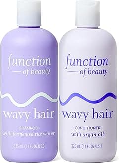 Function of Beauty Wavy Hair Shampoo & Conditioner Set - Sulfate-Free Shampoo & Conditioner Duo for Natural Wavy Texture - Lightweight, Anti-Frizz, Strengthening & Hydrating - Hair Care Products