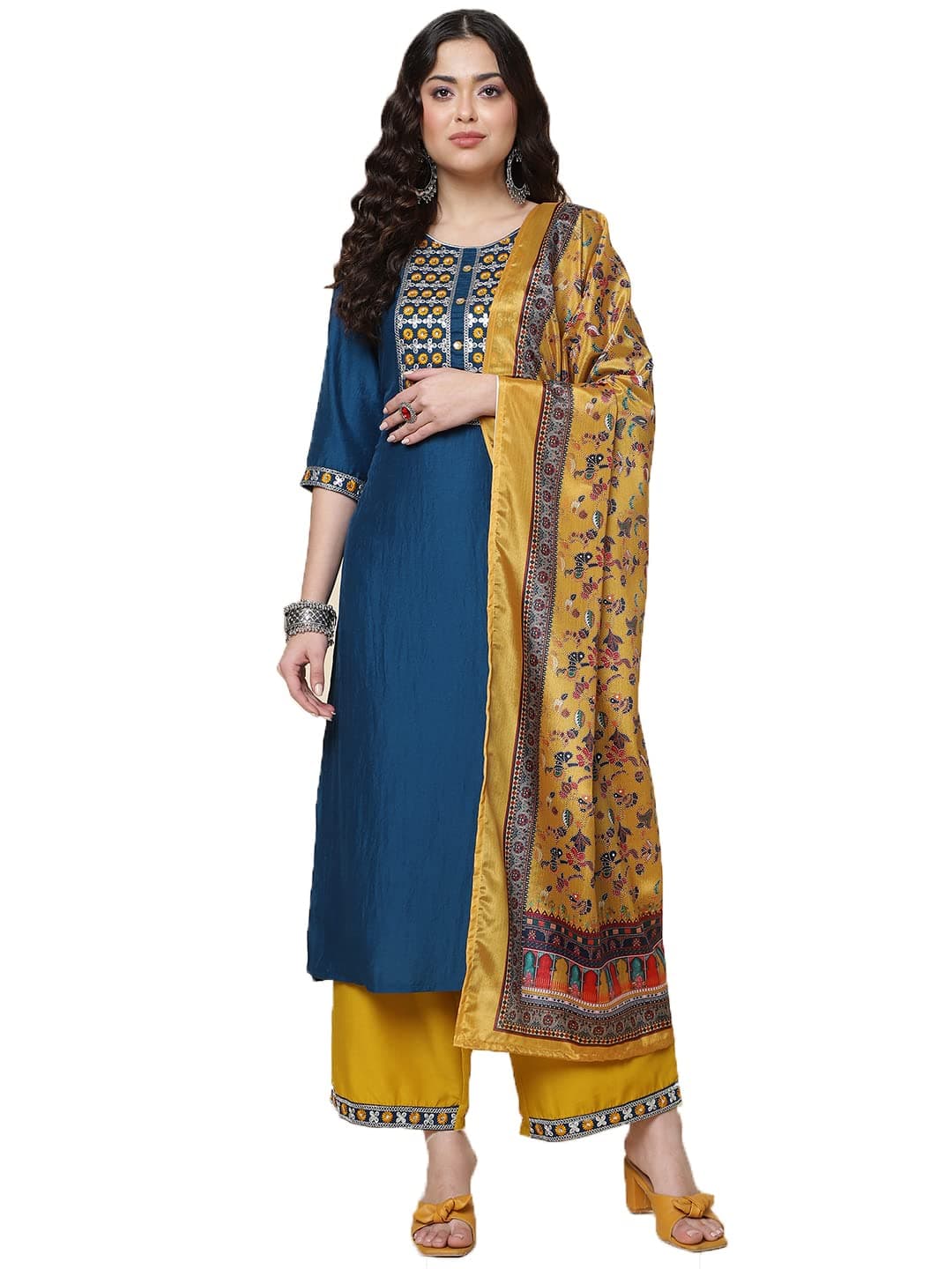 Shiv Textiles Silk Embroidered Kurta Set for Women