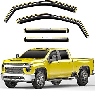 in-Channel Window Rain Guards Fit for Chevy Silverado/GMC Sierra 2500HD/3500HD 2020-2026 Crew Cab, Extra Durable Window Deflectors Vent Visors Truck Vent Shades Exterior Car Accessories