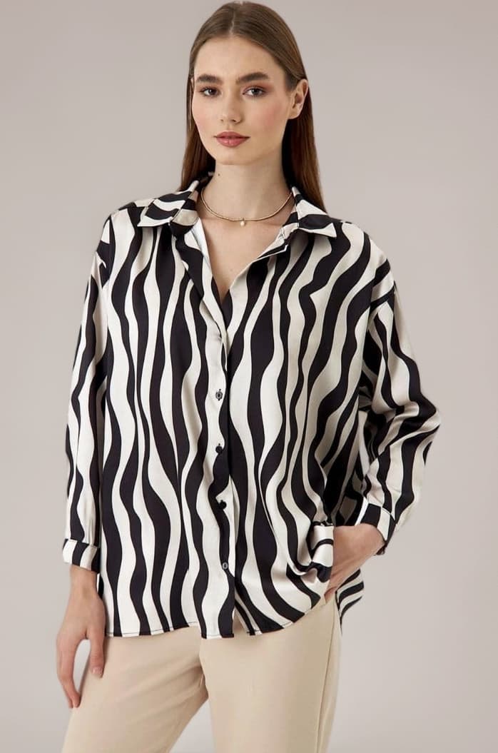 GRECIILOOKS Women's Rayon Oversized Shirt Korean Style Long Sleeve Oversized Button Down | Workwear Top for Office & Casual Wear (Available in Plus Size)