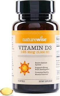Vitamin D3 5000iu (125 mcg) Healthy Muscle Function, and Immune Support, Non-GMO, Gluten Free in Cold-Pressed Olive Oil, Packaging Vary (Mini Softgel), 30 Count