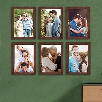 Art Street Photo Frame For Wall Set of 6 Brown Picture Frame For Home Decoration Size - 5x7Inches Ecoseries