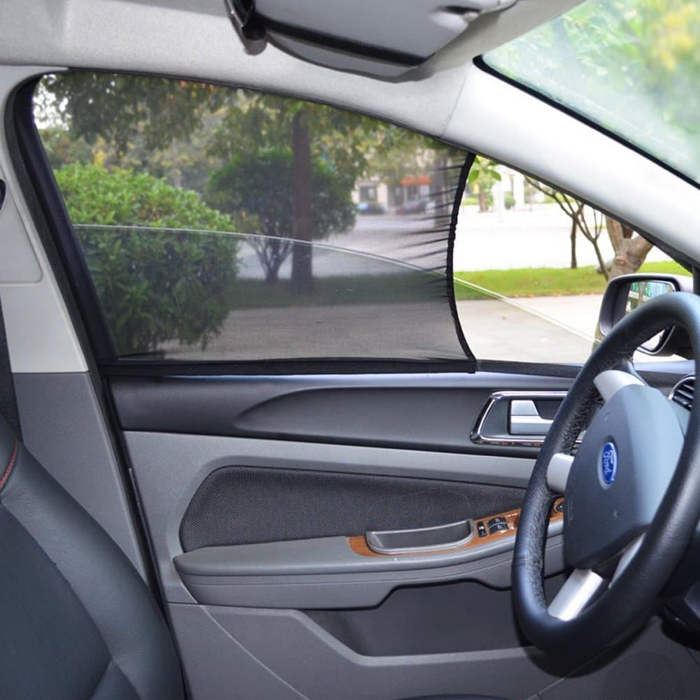 SHABEI Car Front Side Window Sun Shades,Sharbay 2 pcs Mesh Car Sunshades Sun Shield/Blind Covers for Driver Side Window - Blocks Sun Glare