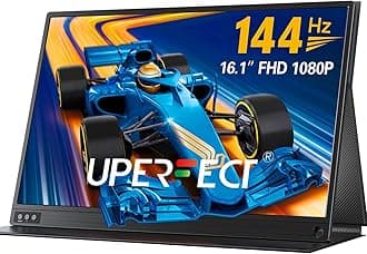 UPERFECTPortable Monitor 144Hz 16.1" 1080P Portable Gaming Monitor for Laptop w/Smart Cover & VESA HDR Ultra Slim Travel Monitor for PC, Phone, Game Console